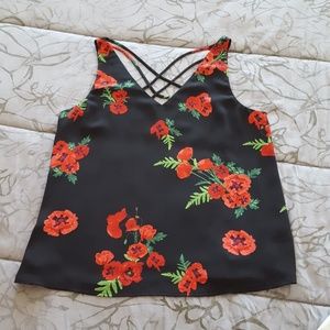 Express Black Floral Tank